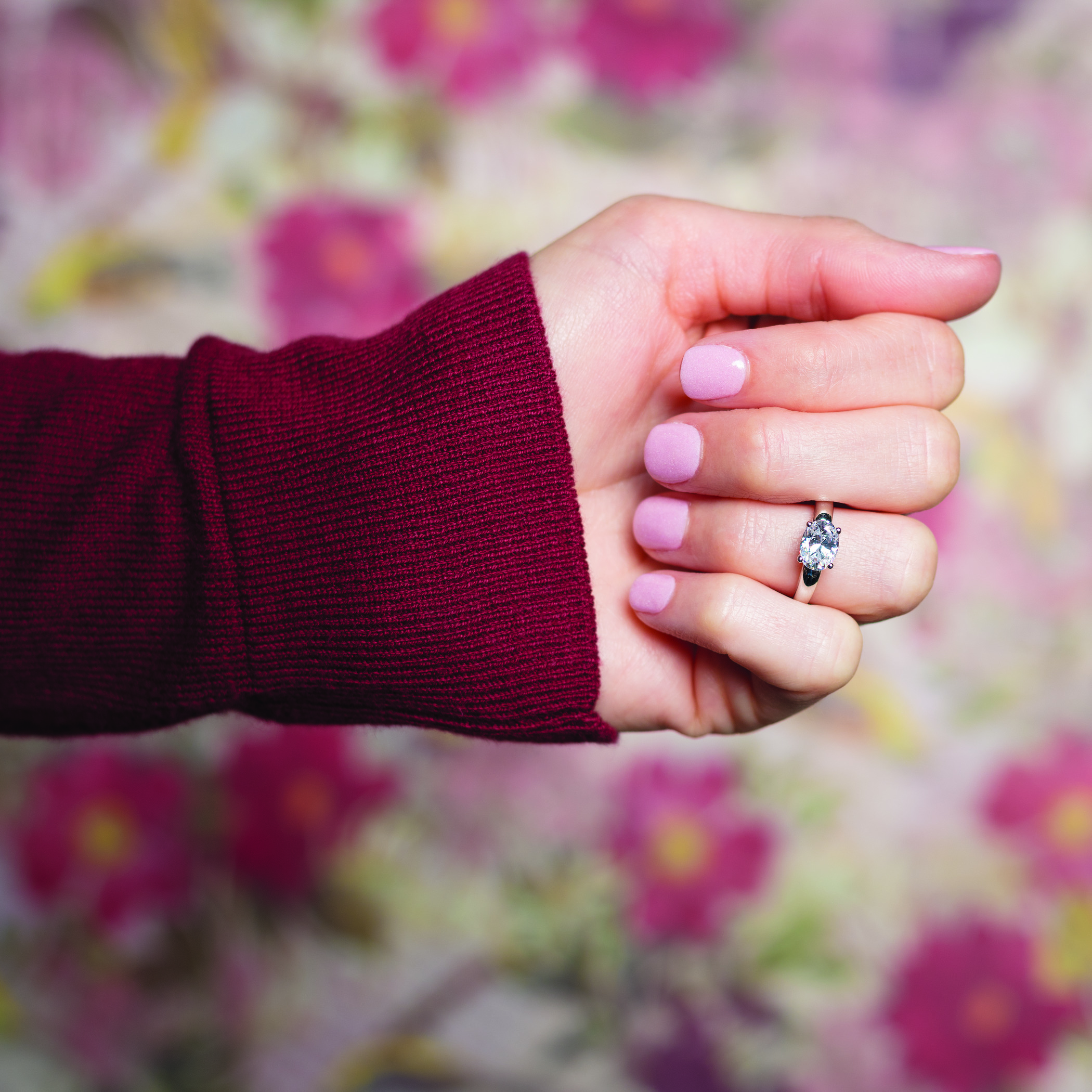 East-west engagement rings